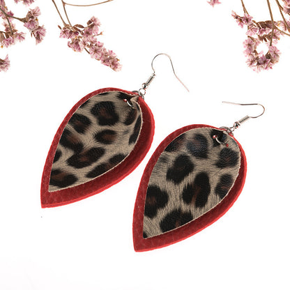 Multilayer leopard print earrings