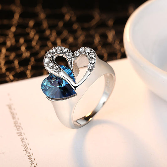 Titanic Sapphire Crystal Heart Of Ocean Rings