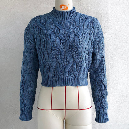 Round Neck Long Sleeve Knitted Sweaters