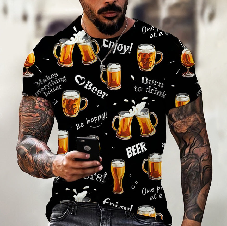 Beer Printing Vintage T-shirts