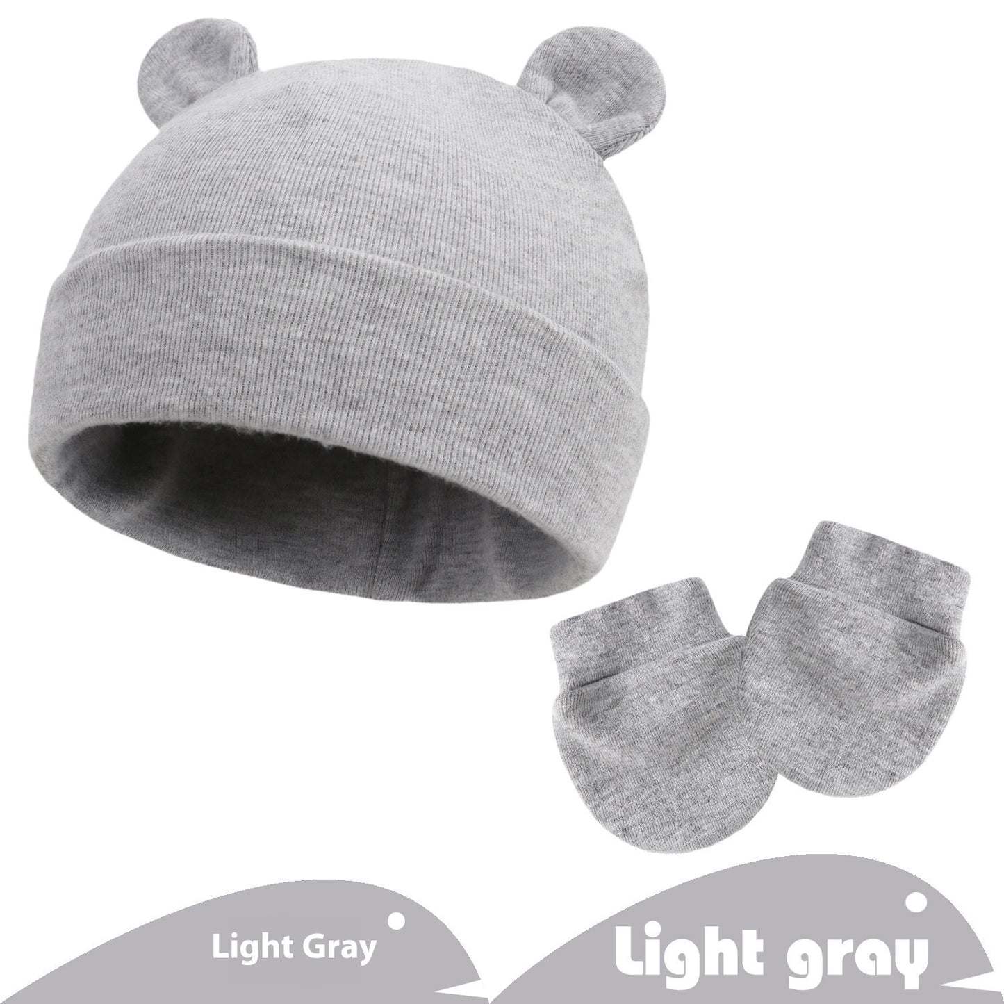 Newborn Gloves Hat Two-piece Set Keep Baby Warm Cashmere Thickened