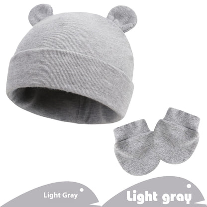 Newborn Gloves Hat Two-piece Set Keep Baby Warm Cashmere Thickened