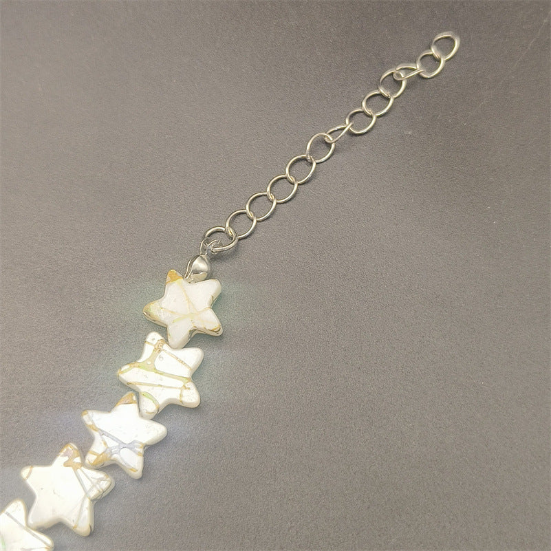 Exquisite Natural Shell Five-pointed Star Hand-woven Beads Bracelet