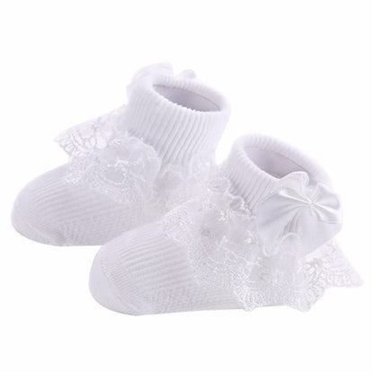 Bow lace baby socks