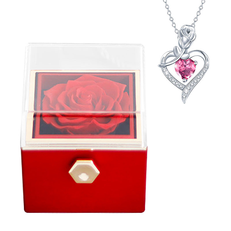 Rose Jewelry Box with Necklaces