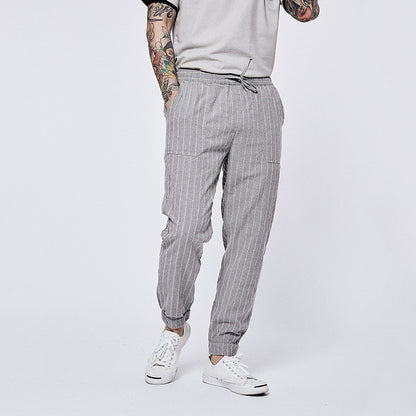 Casual Pants Loose Linen Lace-up