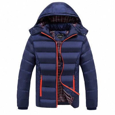 Men's Casual Windproof Warm Hooded Cotton Coats