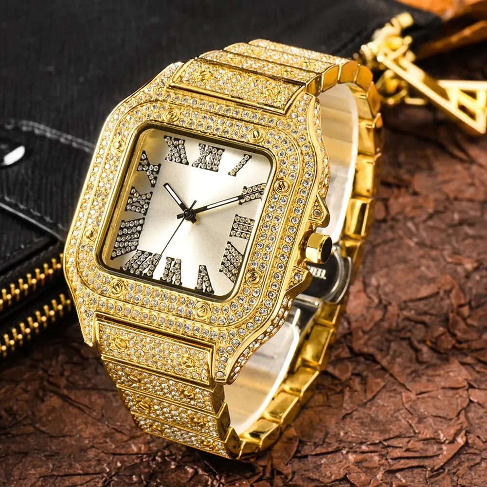 Iced Out Rhinestone Quartz Watches