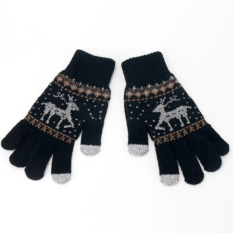 Christmas Patterned Jacquard Knitted Gloves