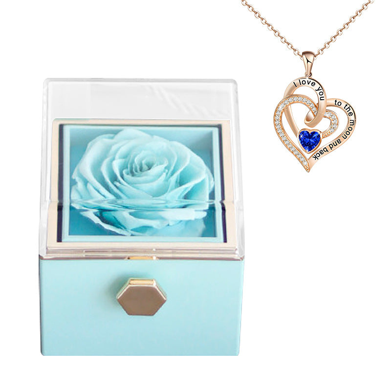 Rose Jewelry Box with Necklaces