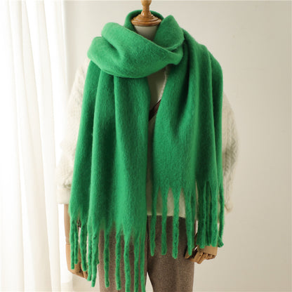 Mohair Pure Color Winter Warm Scarfs