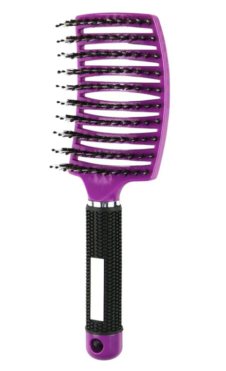 Curved Bristle Massage Comb – Multifunctional Styling for Curly Hair