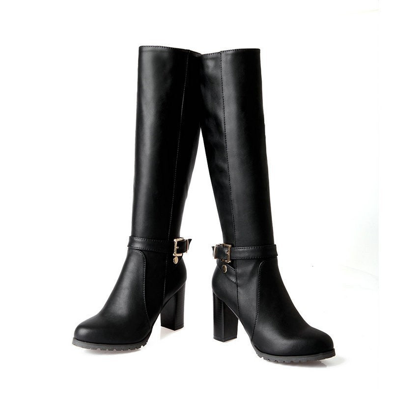 Chunky Heel Knee-high Boots