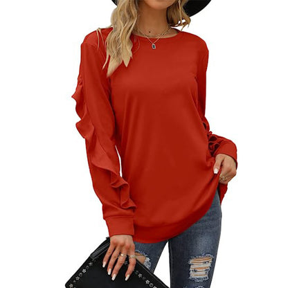 Pleated Long Sleeve Sweaters