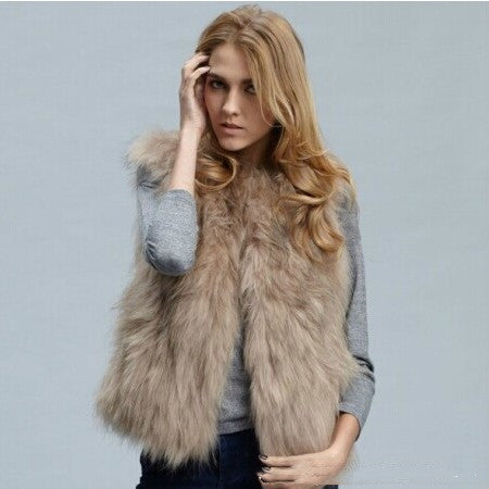 Faux Fox Fur Ladies Short Vests