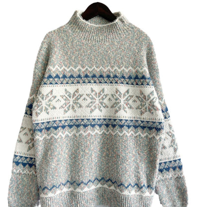 Snowflake Pattern Long Sleeves Knitted Sweaters