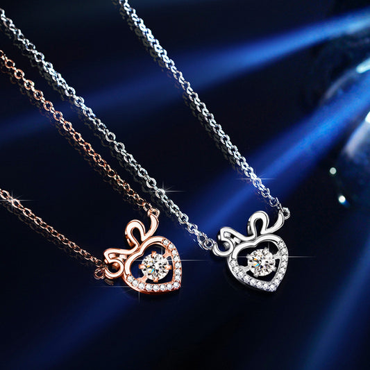 Pulsatile Heart Moissanite Necklaces