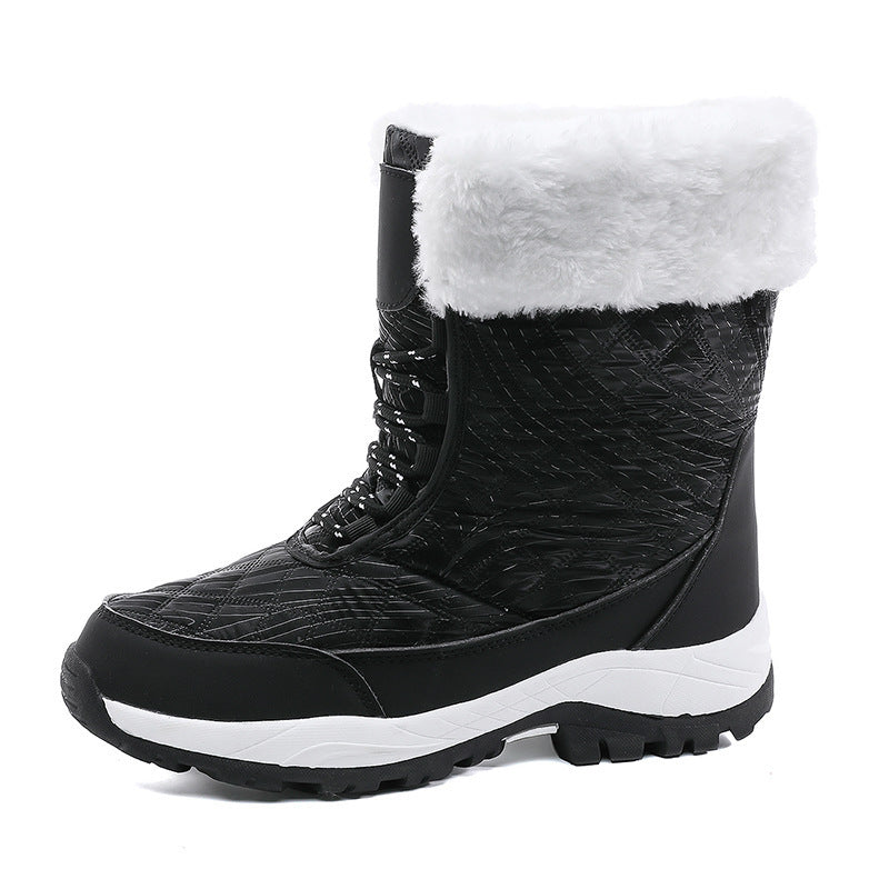 Waterproof Snow Boots Mid-calf Front Zipper