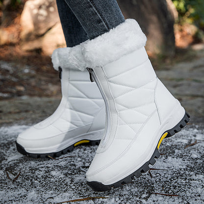 Waterproof Snow Boots Mid-calf Front Zipper