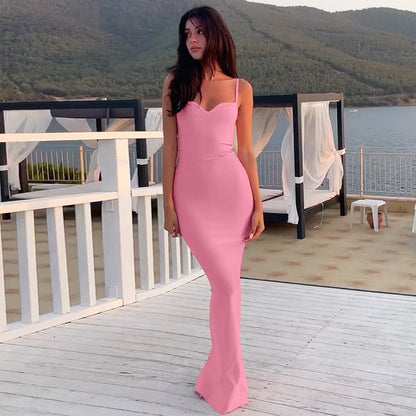 Solid Color High Waist Slim Dress