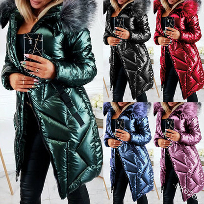 Big Fur Collar Slim Warm Cotton Jackets