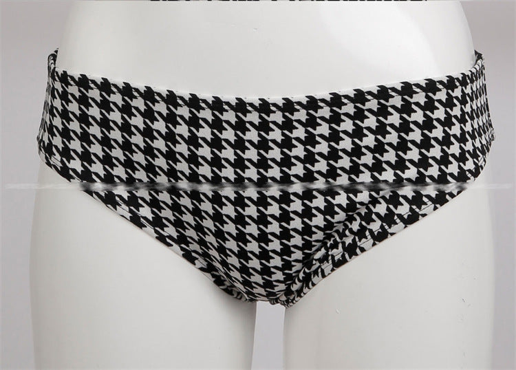 Houndstooth Cross-Tie Swimsuit Bikini