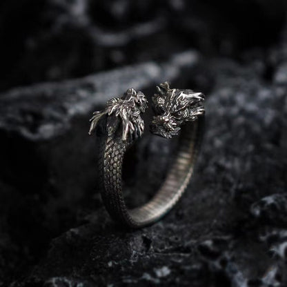 Fashion Double-headed Dragon Ring For Men