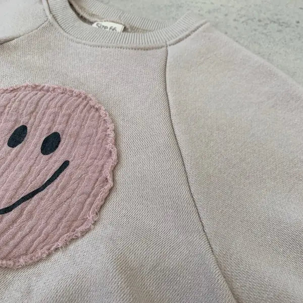 Smiley Face Sweatshirt Baby Rompers