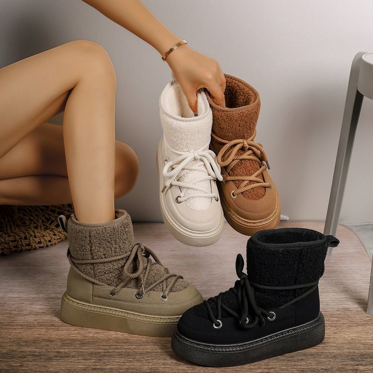 Cross Strap Snow Boots