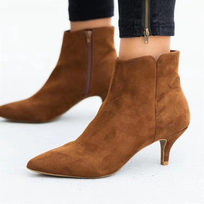 Pointed Toe Stiletto Mid-heel Non-slip Boots