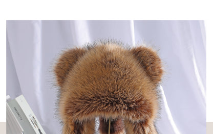 Winter American Raccoon Dog Ear Protection Plush Cat Ear Hat