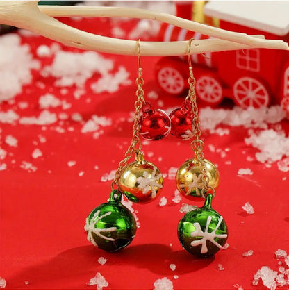 Elegant Cute Christmas Colorful Bell Tassel Earrings