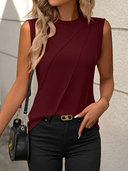 Solid Color Sleeveless Loose T-shirts