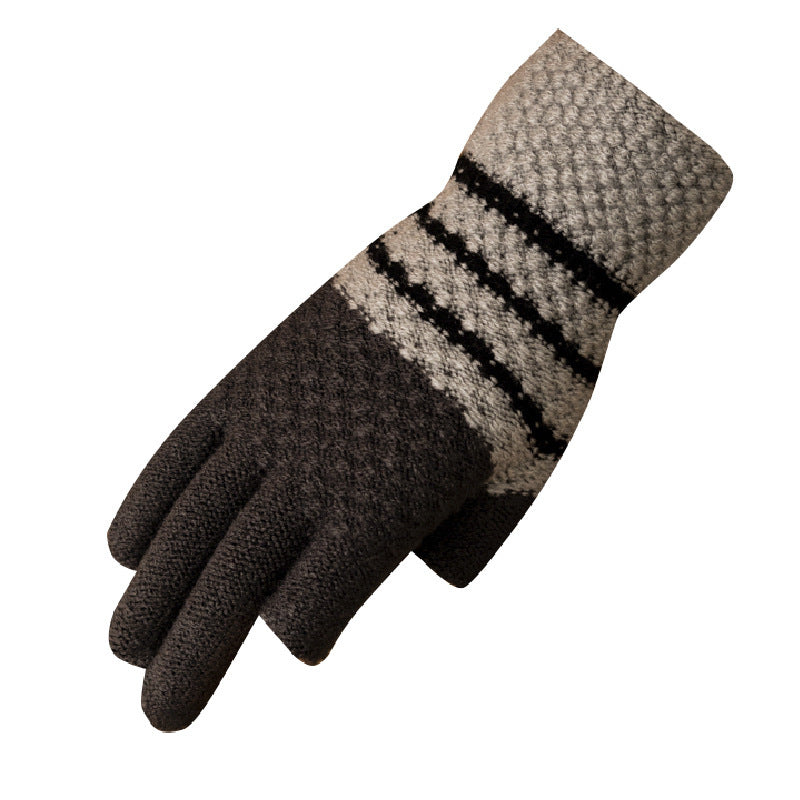 Fleece-lined Knitting Wool Cold-proof Gloves