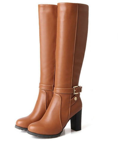 Chunky Heel Knee-high Boots