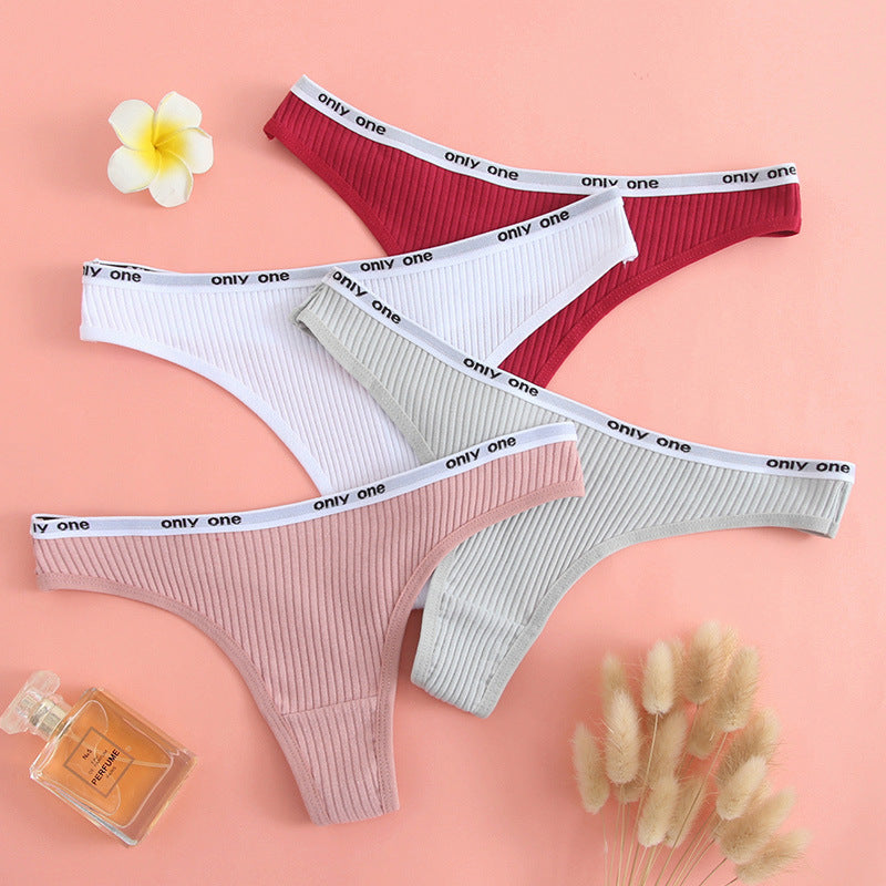 Cotton Low Waist Seamless Thongs