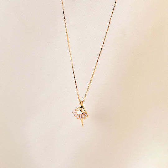 Rose Gold Ballet Girl Necklaces