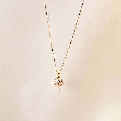 Rose Gold Ballet Girl Necklaces