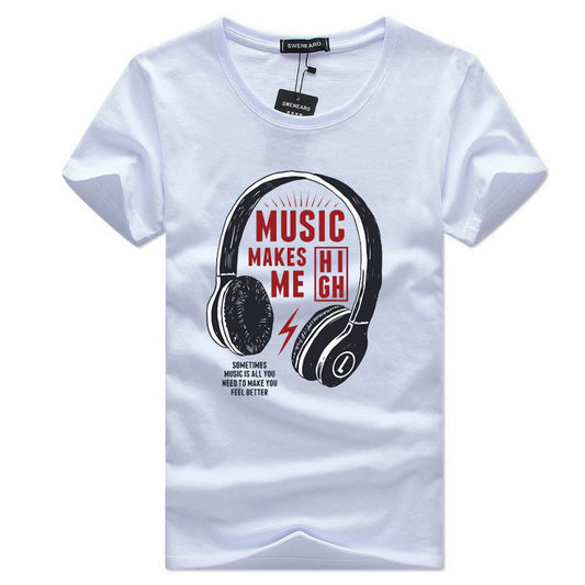 Round Neck Printed Short Sleeve T-Shirts