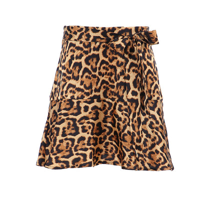 Vintage Leopard Print Short Skirt