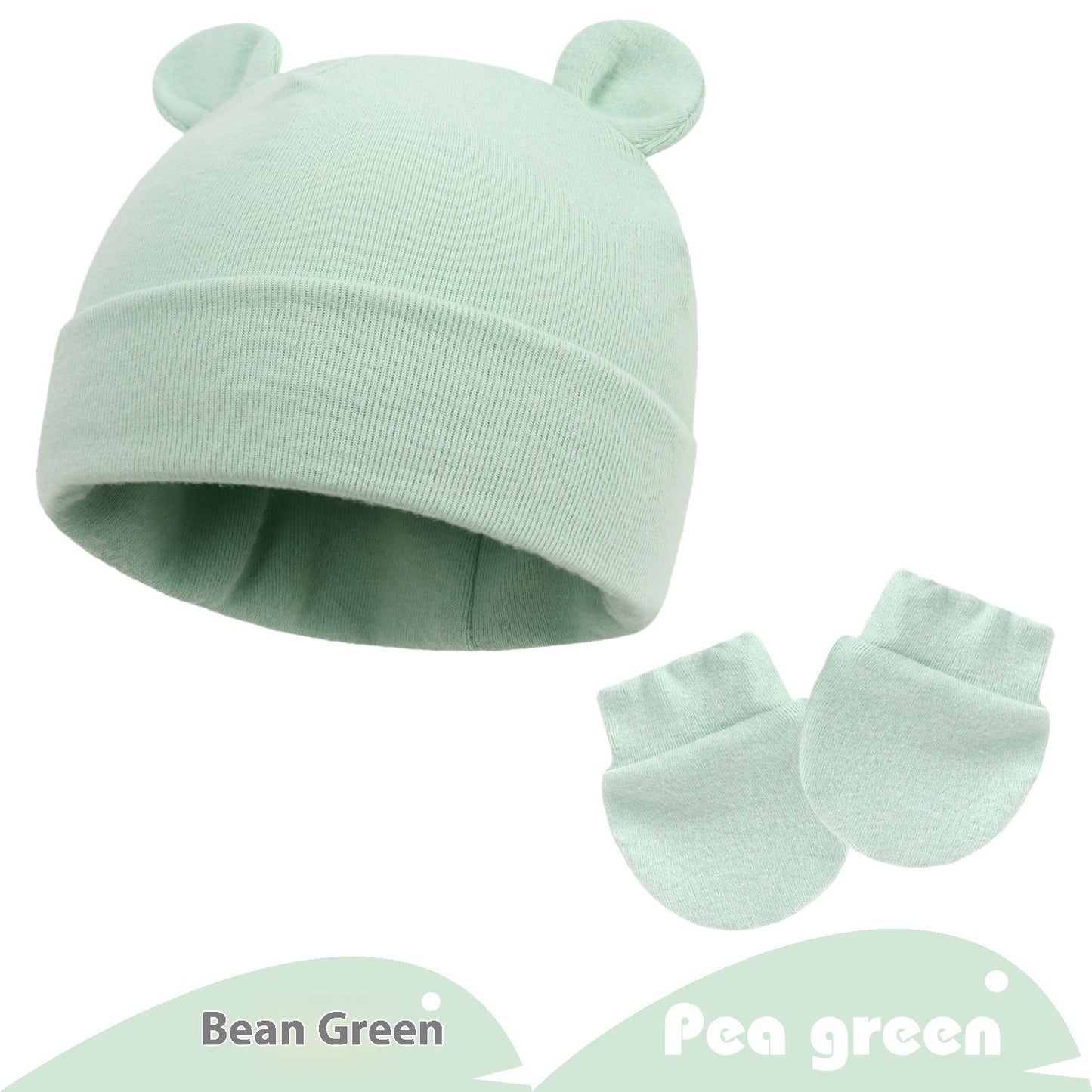 Newborn Gloves Hat Two-piece Set Keep Baby Warm Cashmere Thickened