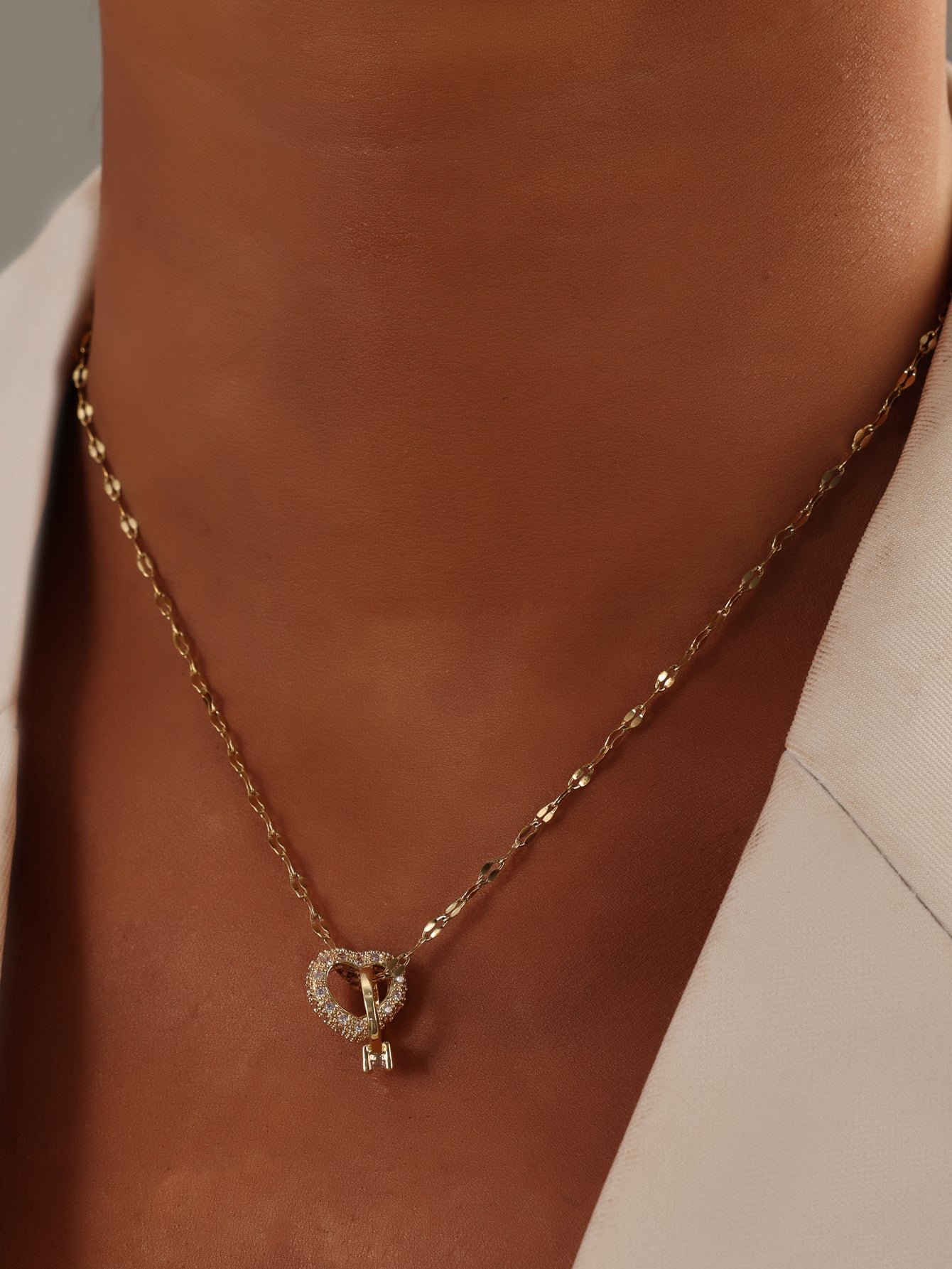 Heart Double Ring Connected Necklaces