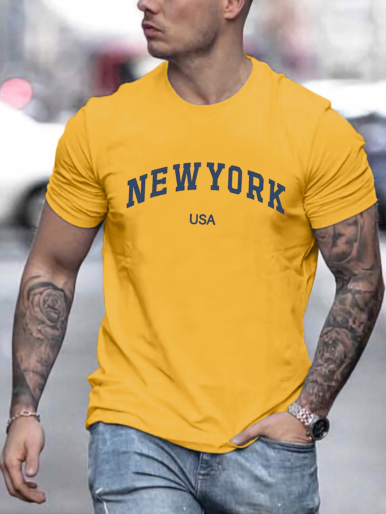 New York Printed Cotton T-shirts