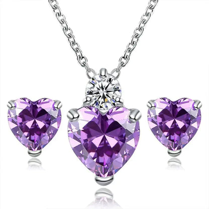 Heart Crystal Jewelry Sets