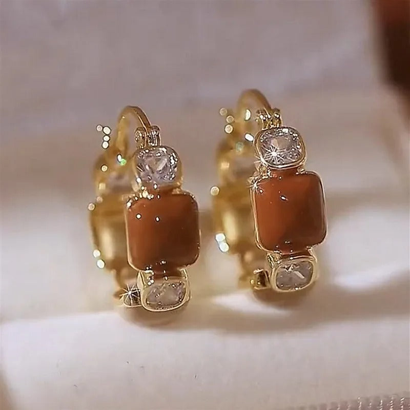 Brown Zircon Earrings