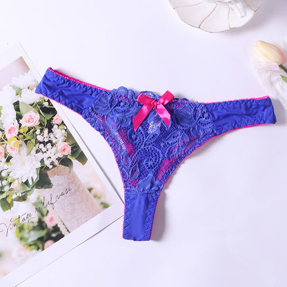 Lace Thong Low Waist Cotton Briefs