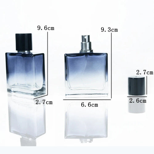 Flat Square Azure Gradient Color L Thick Bottom Portable Spray Perfume Sub-bottles