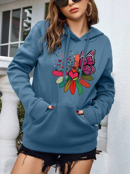 Love Pattern Printed Pullovers College Style