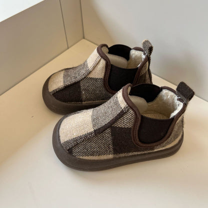 Children's Wool Lining Cotton Boots Thermal Soft Soled Baby Shoes