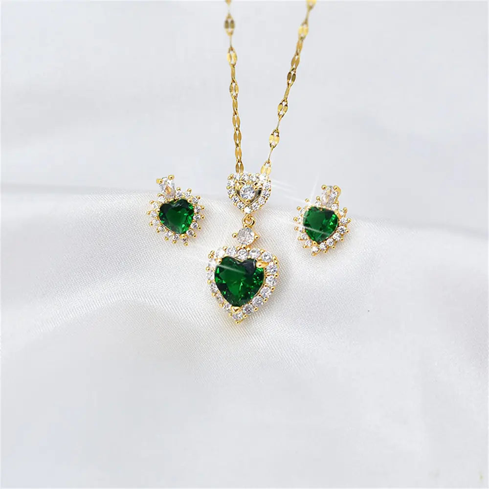 Heart Crystal Jewelry Sets